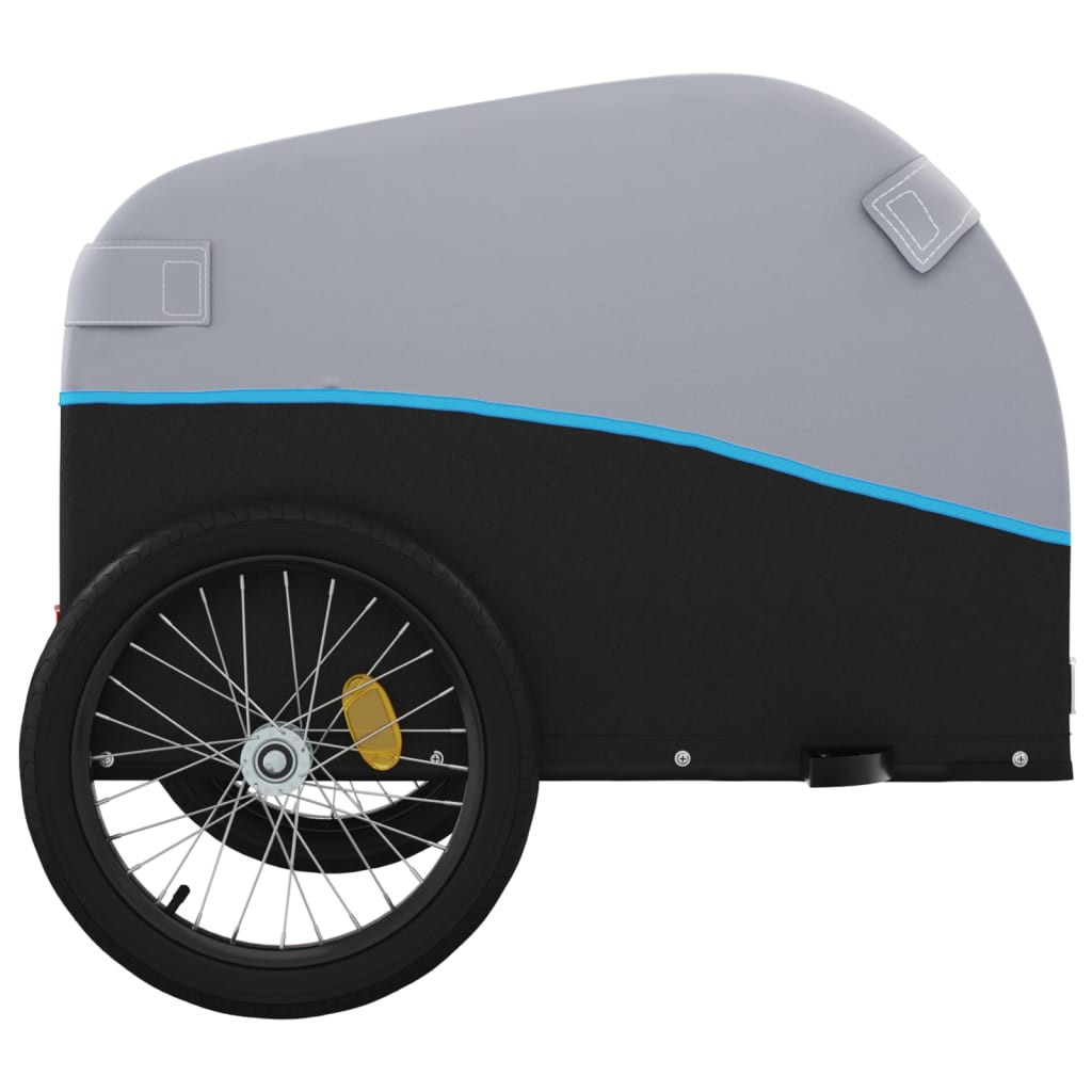 Reboque para bicicleta 45 kg ferro preto e azul