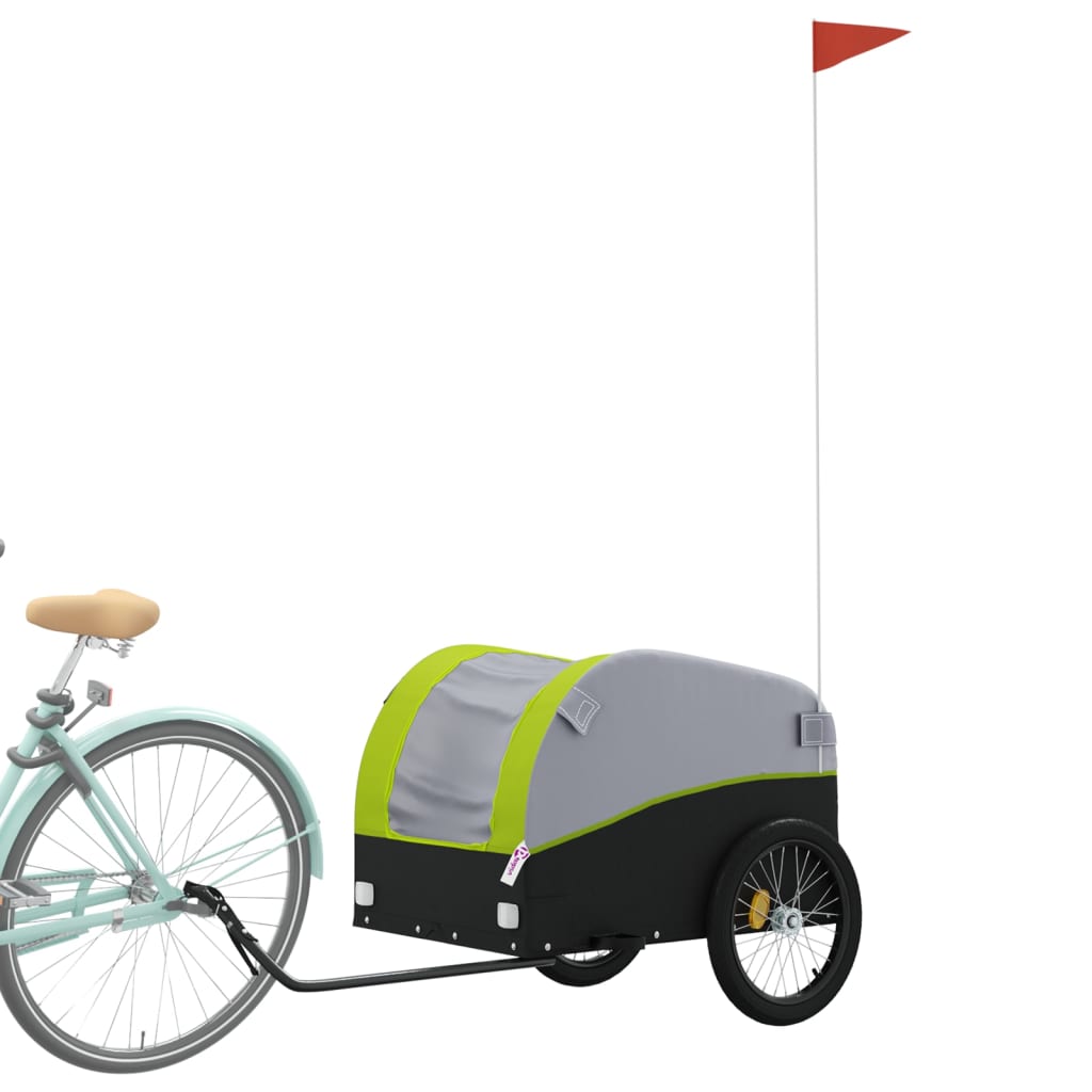Reboque para bicicleta 45 kg ferro preto e verde