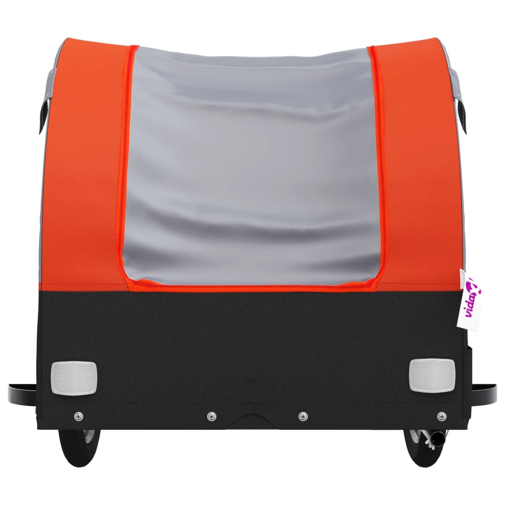 Reboque para bicicleta 45 kg ferro preto e laranja