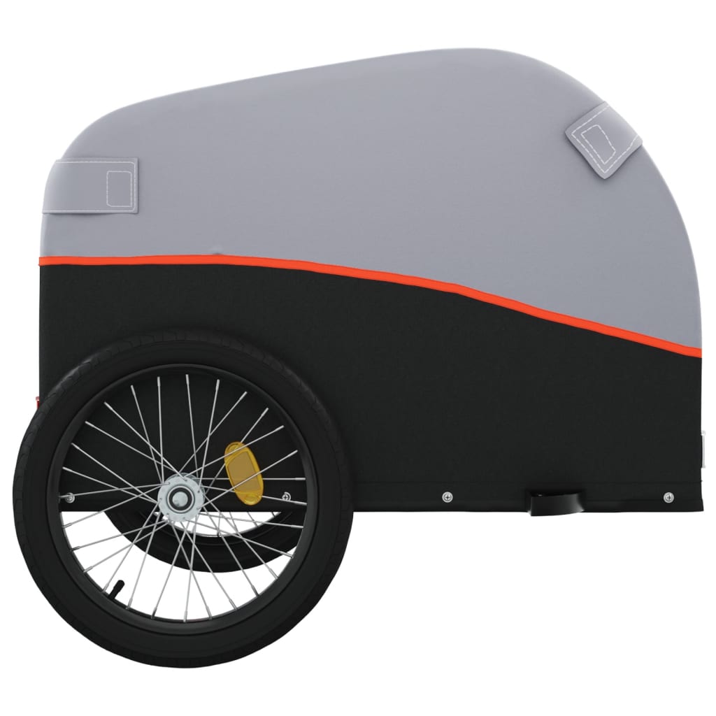Reboque para bicicleta 45 kg ferro preto e laranja
