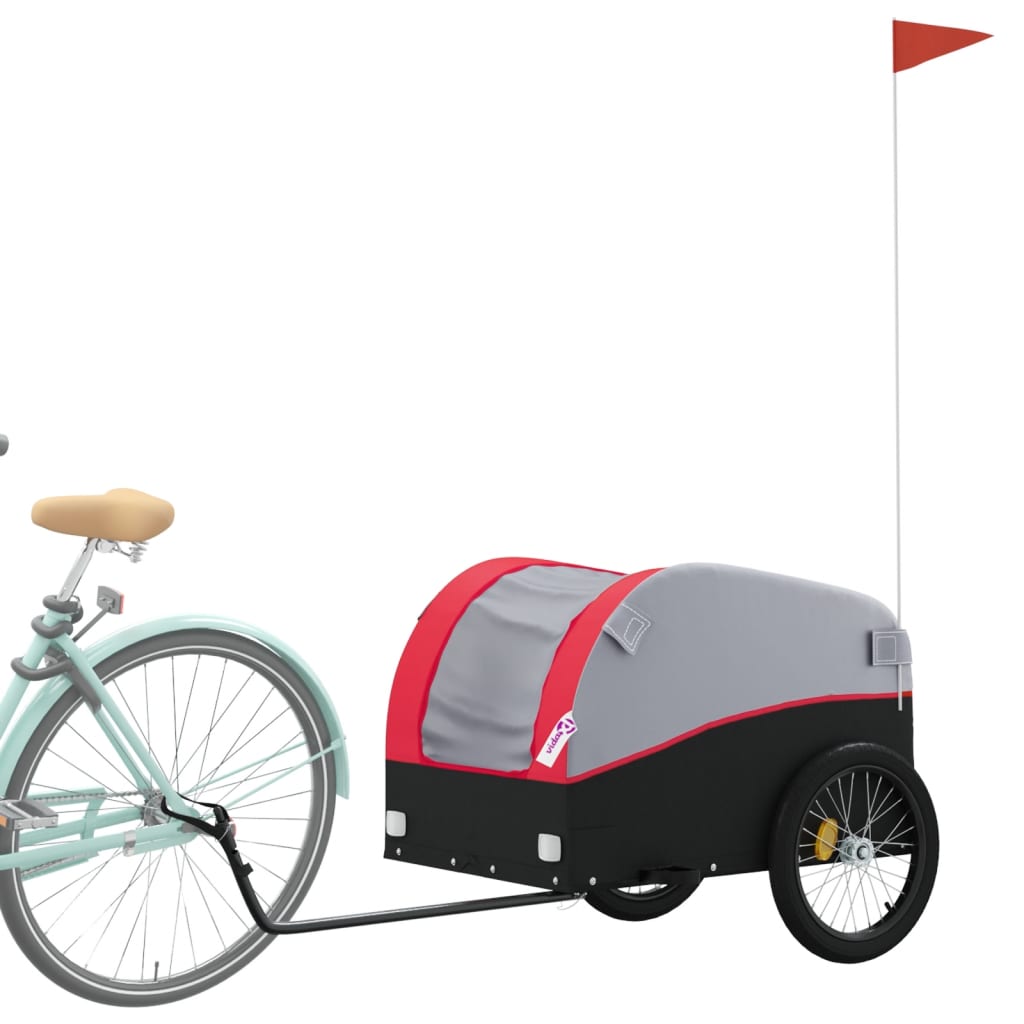 Reboque para bicicleta 45 kg ferro preto e vermelho