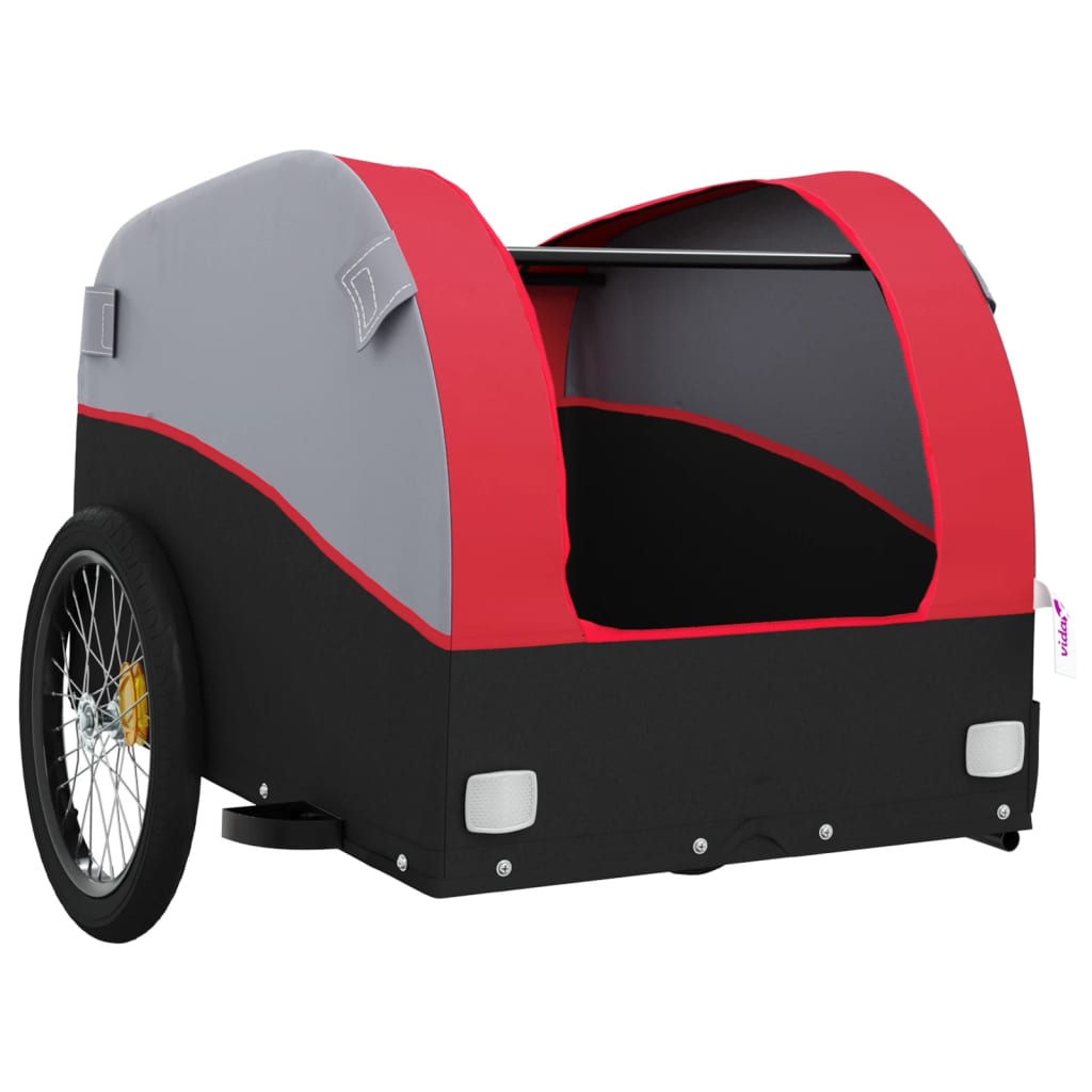 Reboque para bicicleta 45 kg ferro preto e vermelho