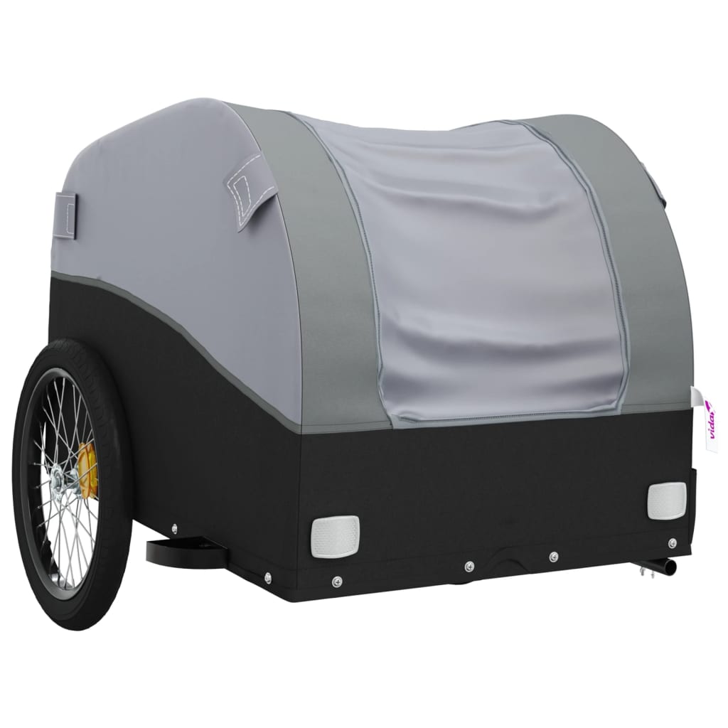 Reboque para bicicleta 45 kg ferro preto e cinza