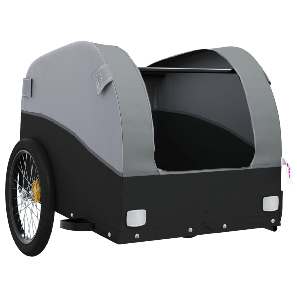 Reboque para bicicleta 45 kg ferro preto e cinza
