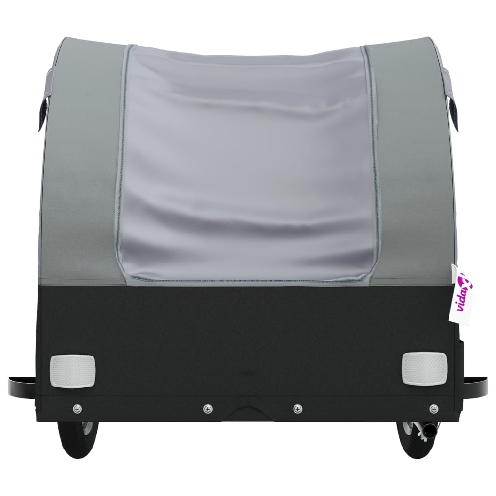 Reboque para bicicleta 45 kg ferro preto e cinza