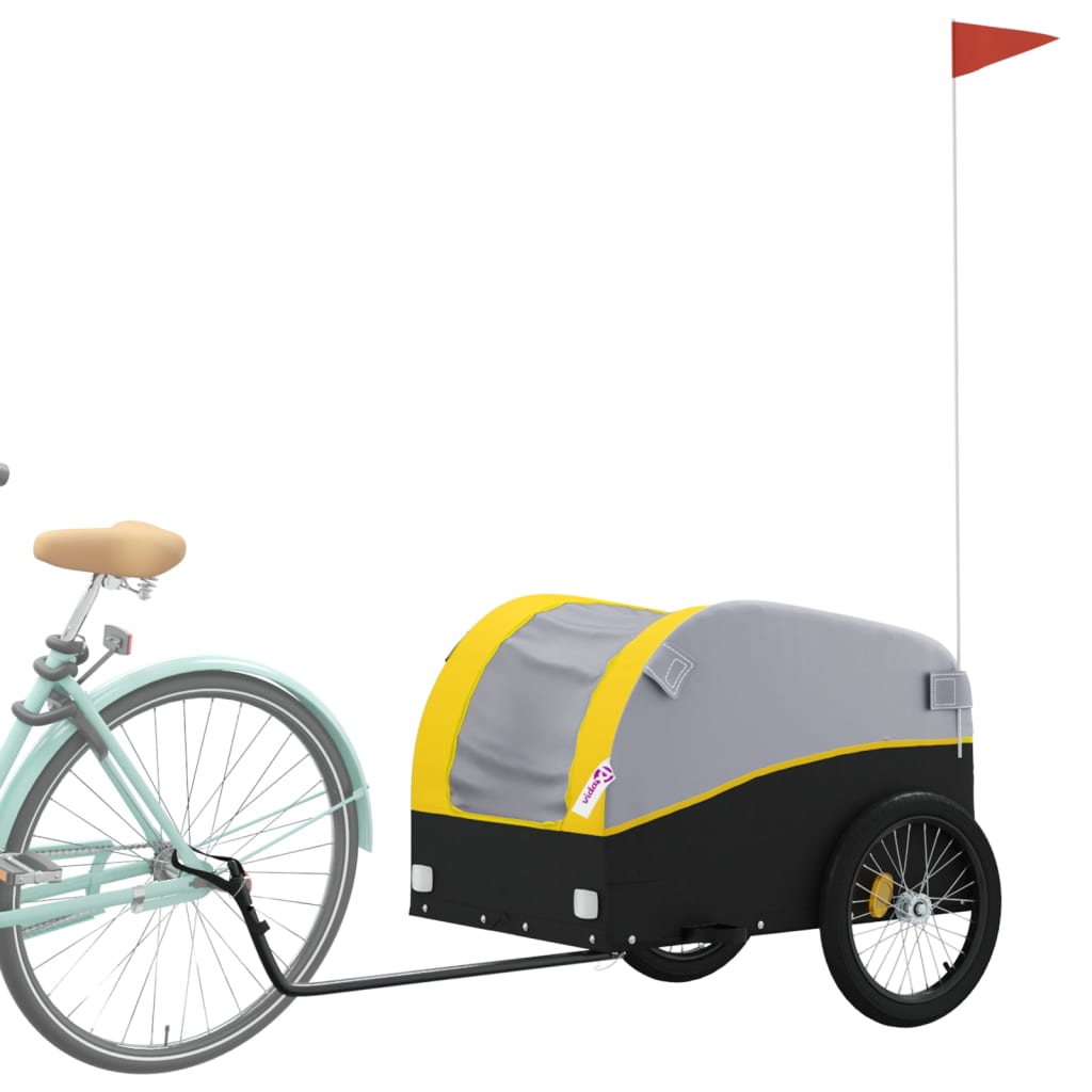 Reboque para bicicleta 45 kg ferro preto e amarelo