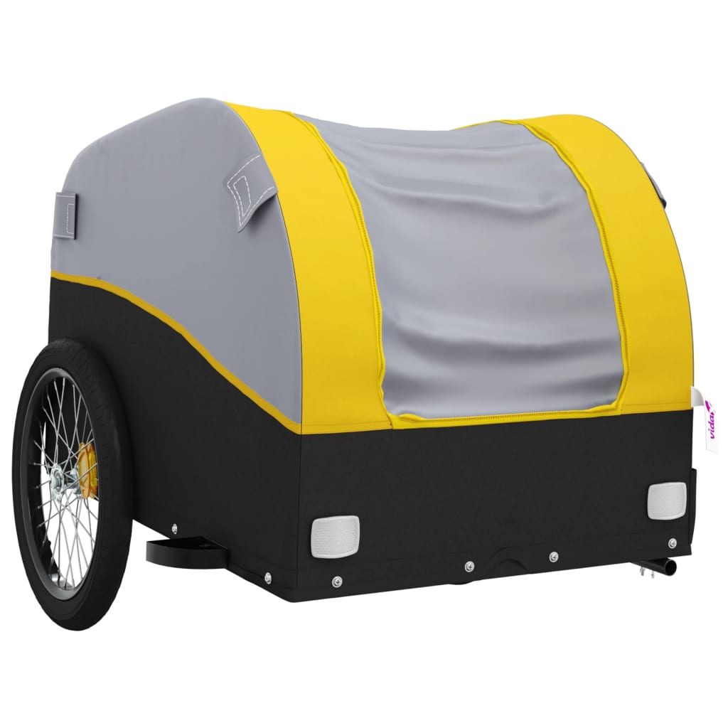 Reboque para bicicleta 45 kg ferro preto e amarelo