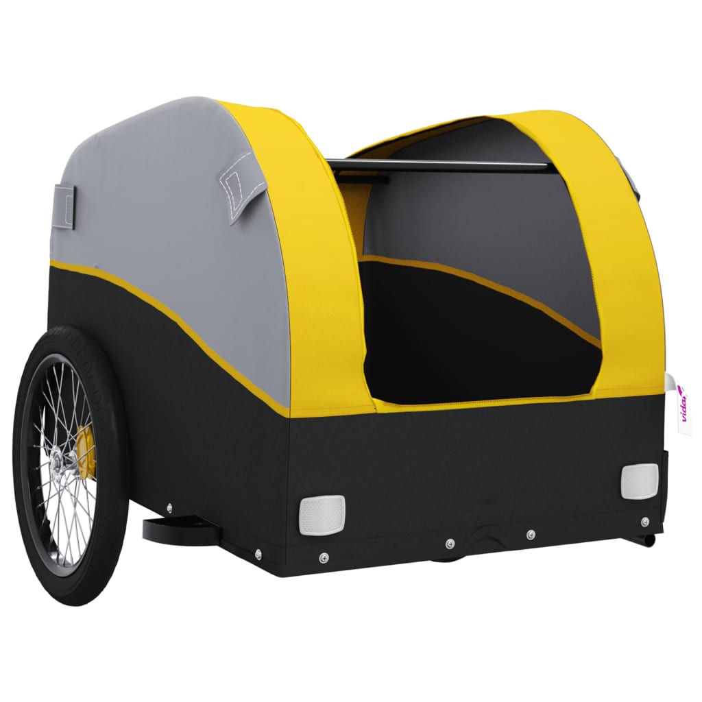 Reboque para bicicleta 45 kg ferro preto e amarelo