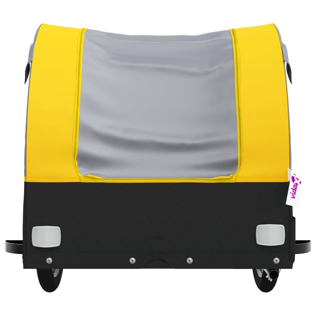 Reboque para bicicleta 45 kg ferro preto e amarelo