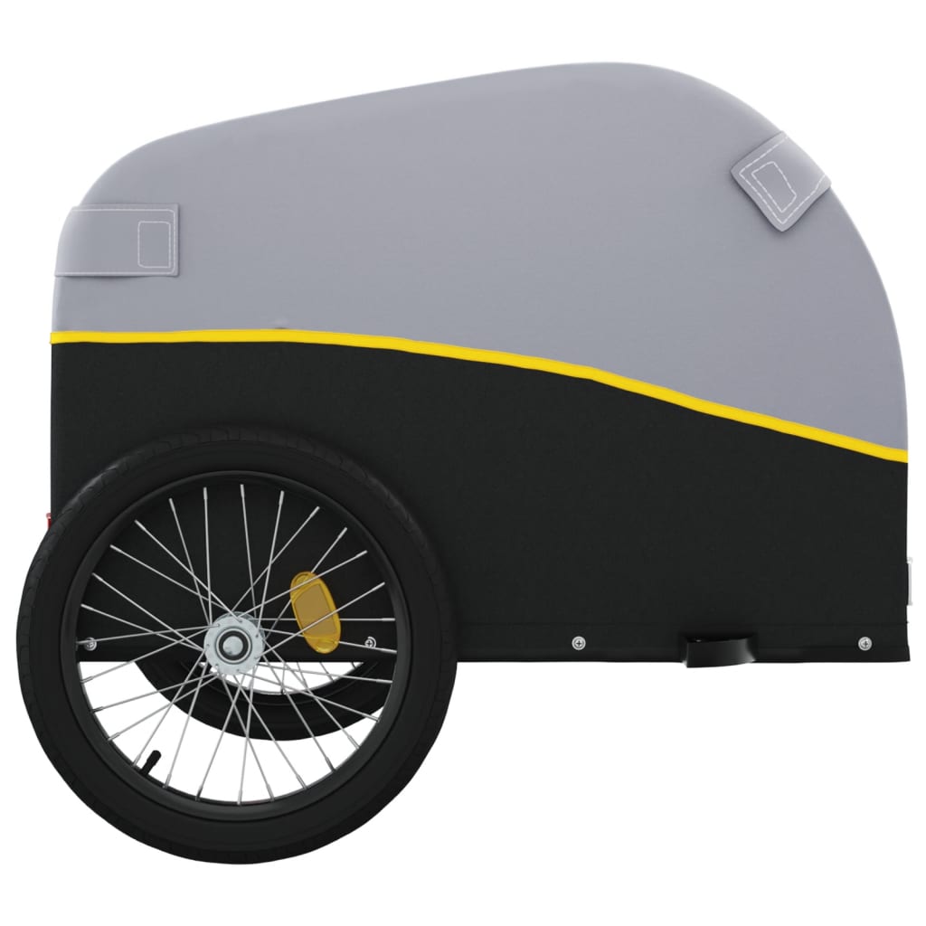 Reboque para bicicleta 45 kg ferro preto e amarelo