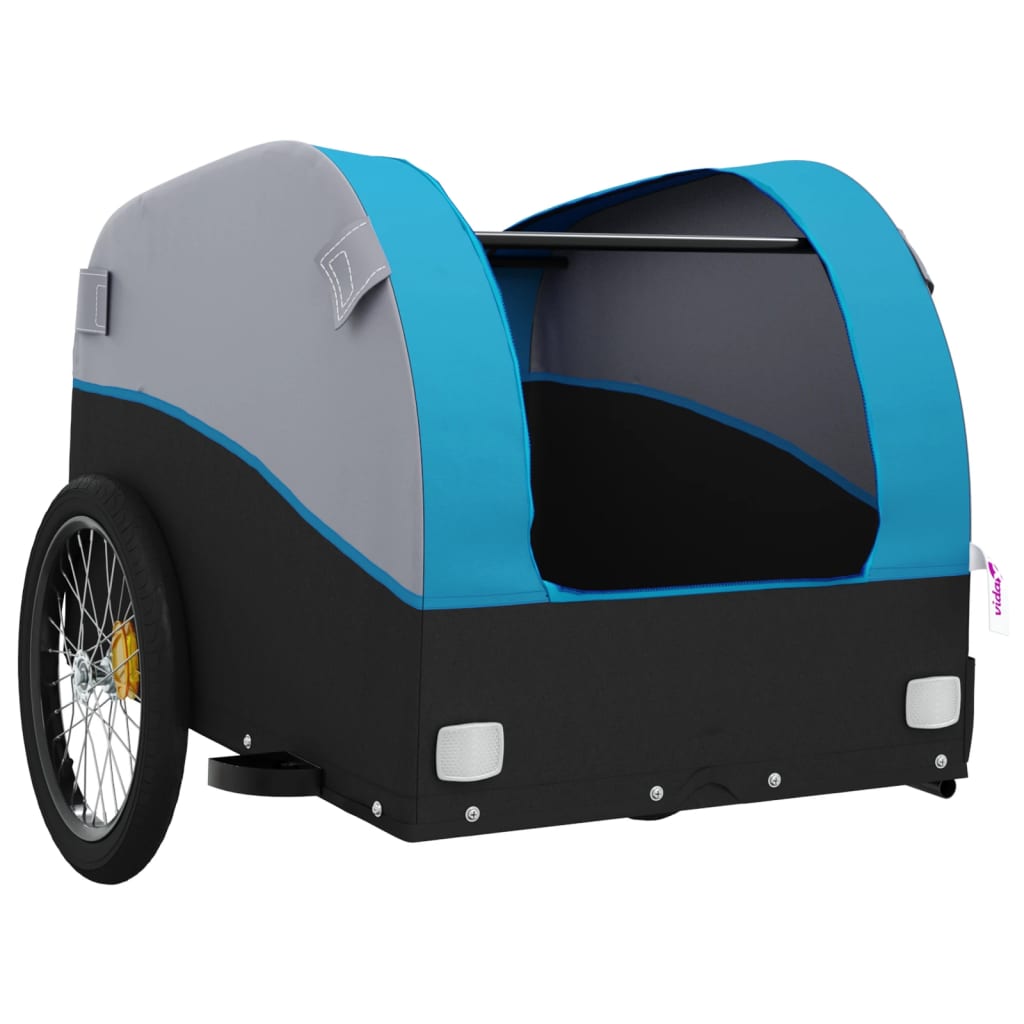 Reboque para bicicleta 45 kg ferro preto e azul