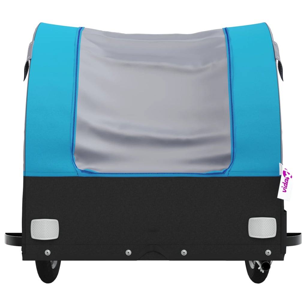 Reboque para bicicleta 45 kg ferro preto e azul