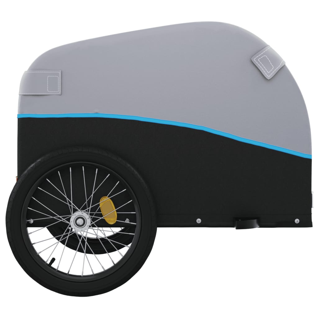 Reboque para bicicleta 45 kg ferro preto e azul