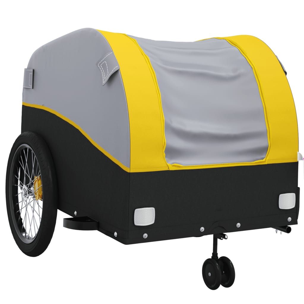 Reboque para bicicleta 45 kg ferro preto e amarelo