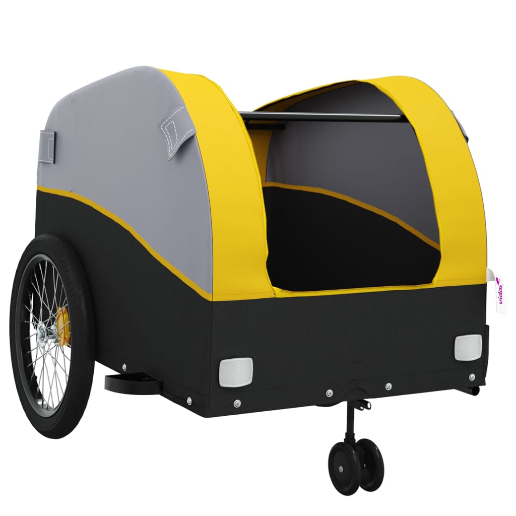 Reboque para bicicleta 45 kg ferro preto e amarelo