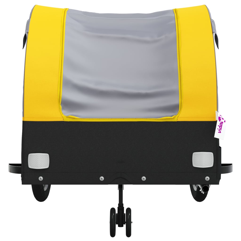 Reboque para bicicleta 45 kg ferro preto e amarelo