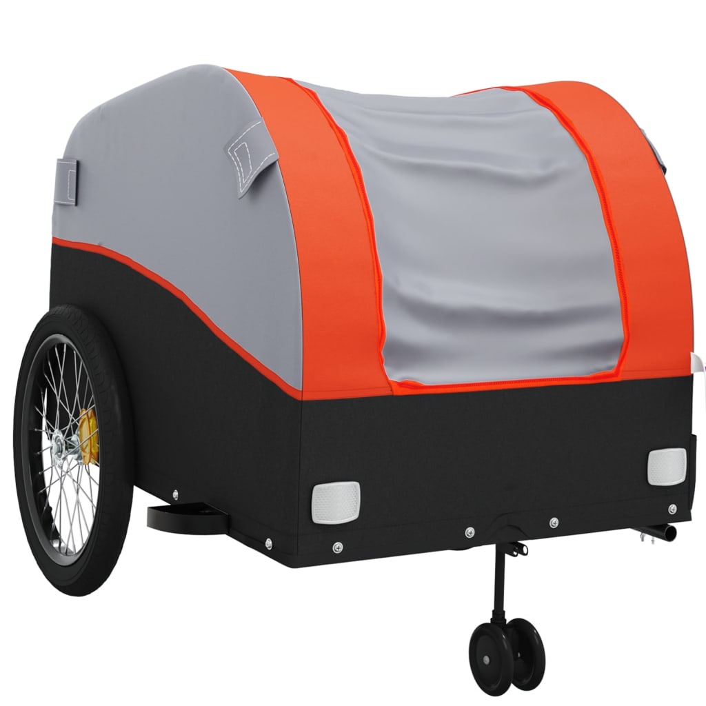 Reboque para bicicleta 45 kg ferro preto e laranja