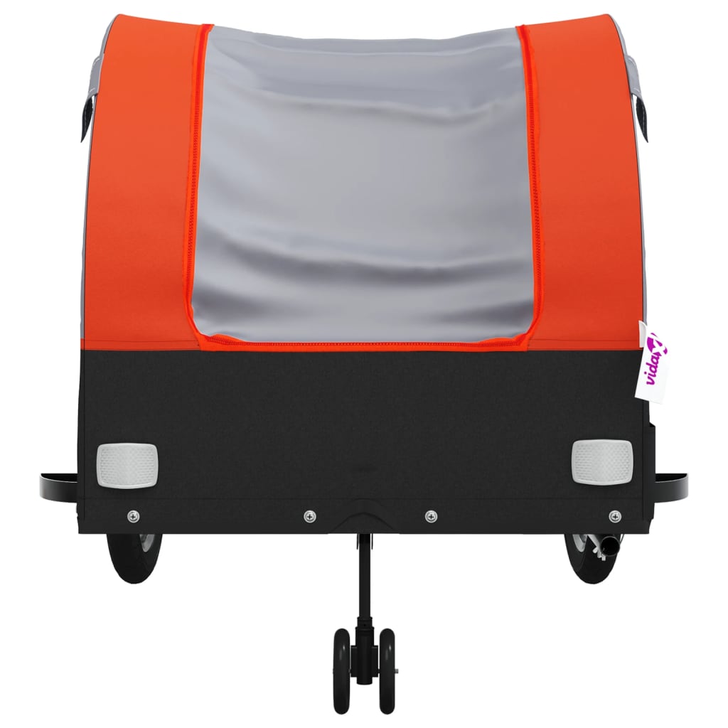 Reboque para bicicleta 45 kg ferro preto e laranja