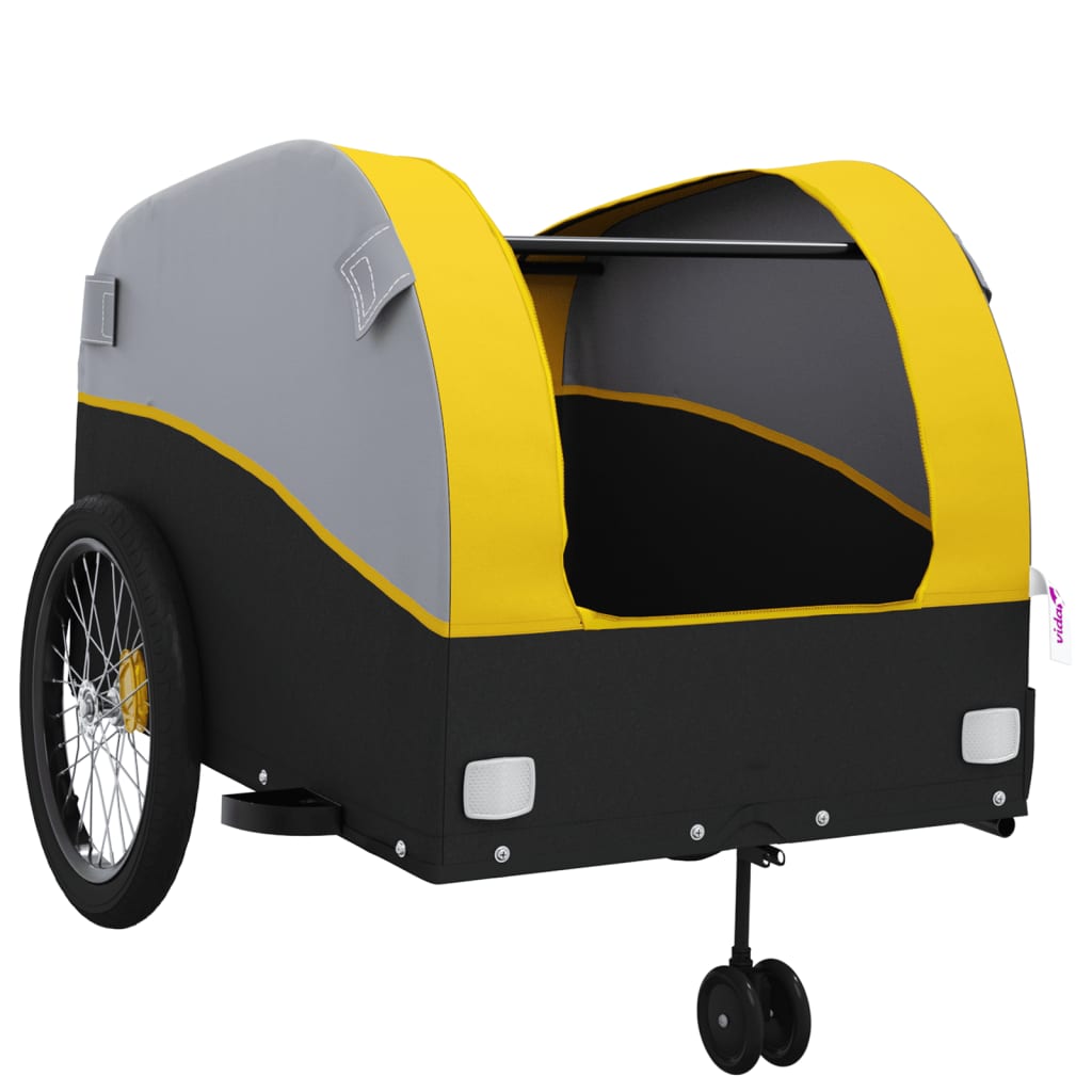 Reboque para bicicleta 45 kg ferro preto e amarelo
