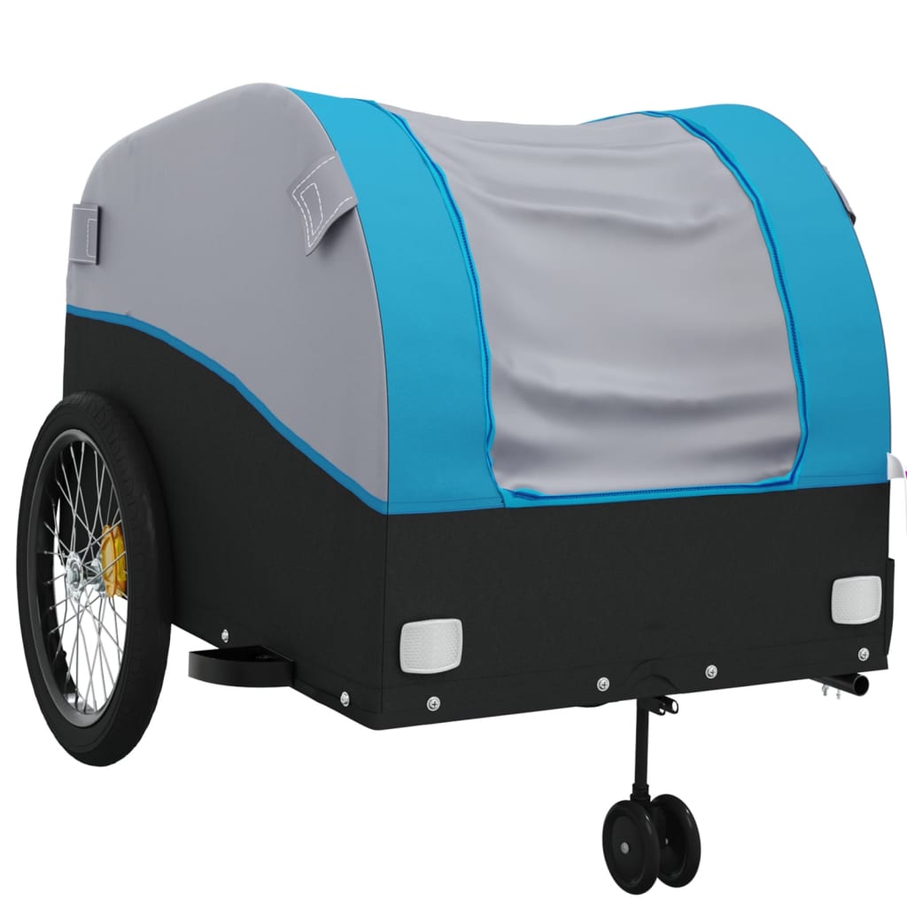 Reboque para bicicleta 45 kg ferro preto e azul