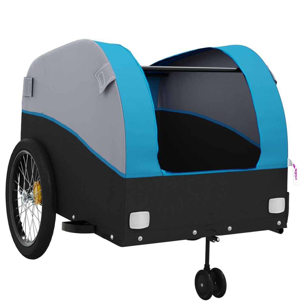 Reboque para bicicleta 45 kg ferro preto e azul