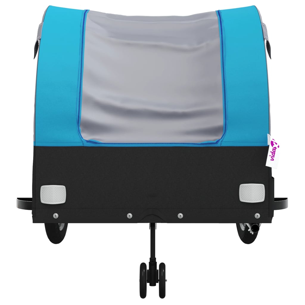 Reboque para bicicleta 45 kg ferro preto e azul