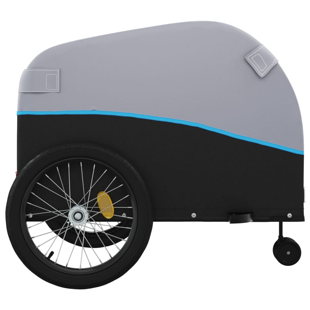 Reboque para bicicleta 45 kg ferro preto e azul