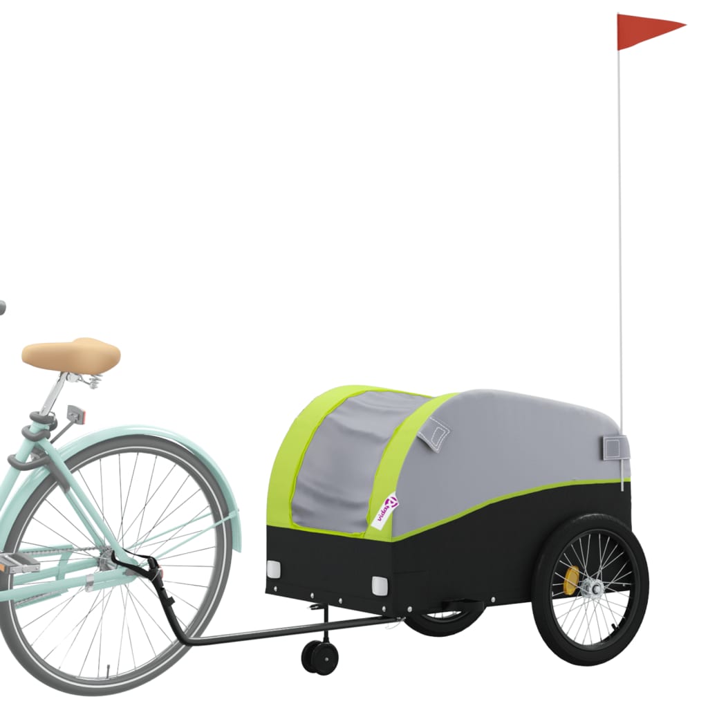 Reboque para bicicleta 45 kg ferro preto e verde
