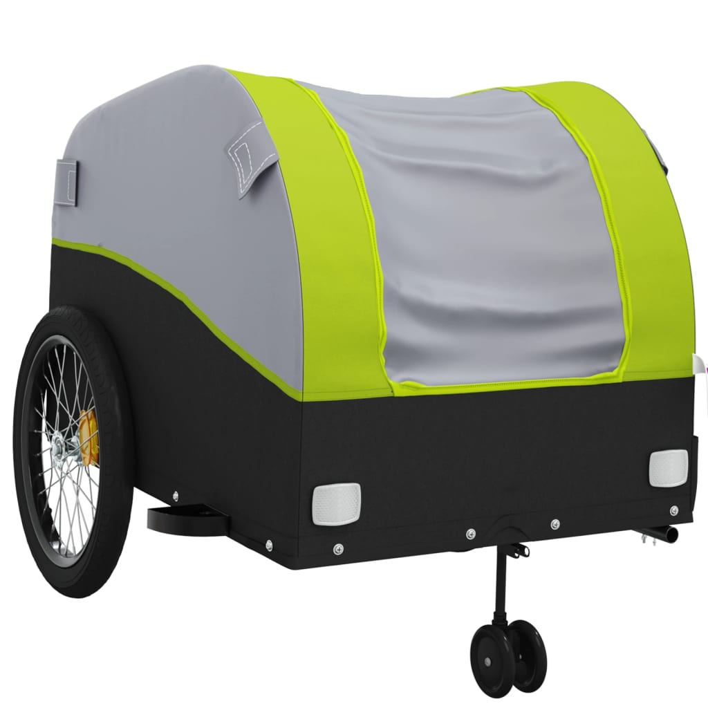 Reboque para bicicleta 45 kg ferro preto e verde
