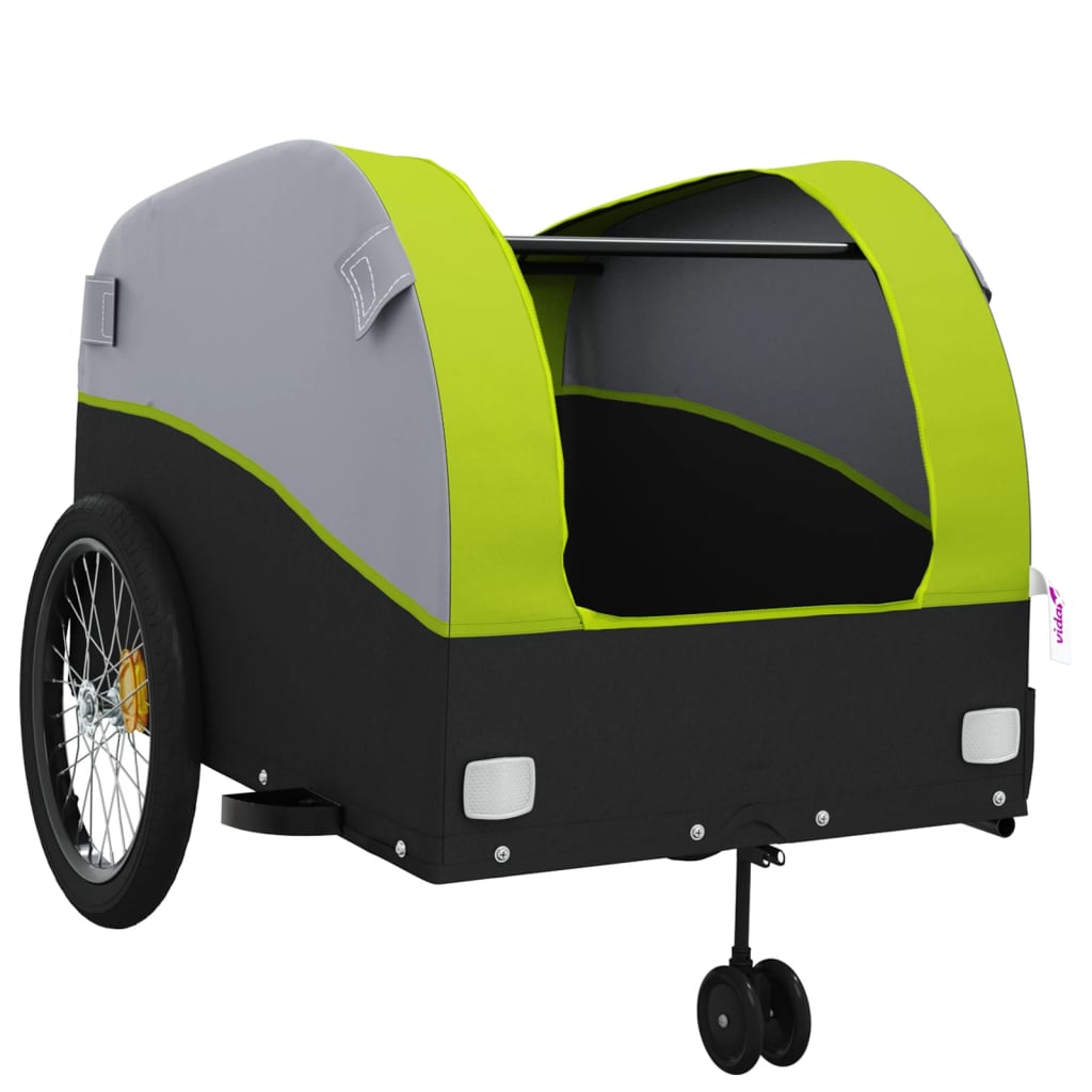 Reboque para bicicleta 45 kg ferro preto e verde