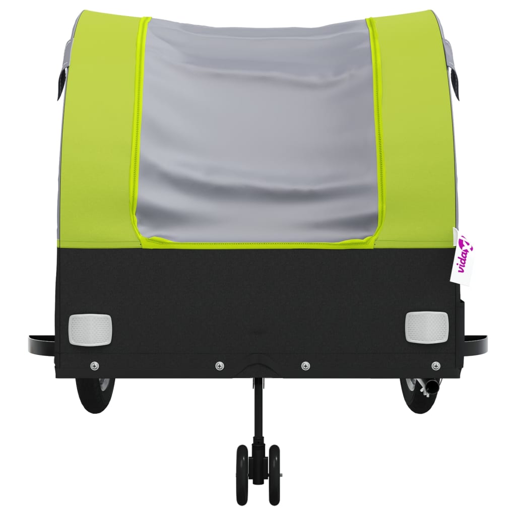 Reboque para bicicleta 45 kg ferro preto e verde