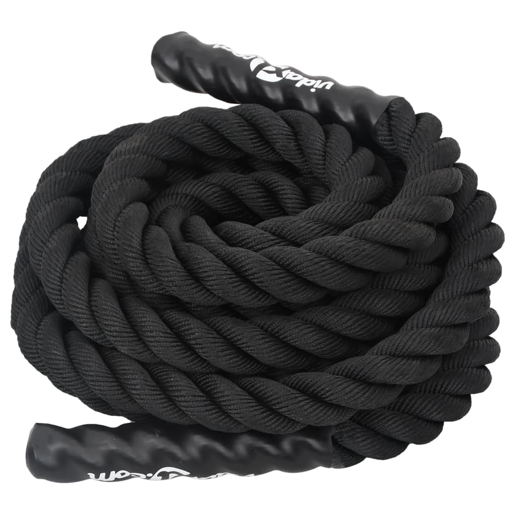 Corda de batalha 6 m 4,5 kg poliéster preto