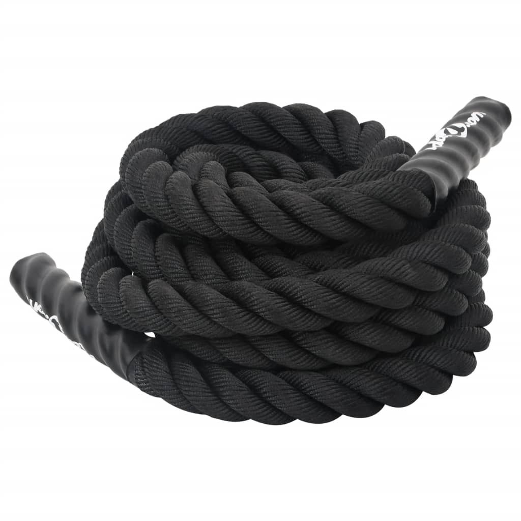 Corda de batalha 6 m 4,5 kg poliéster preto
