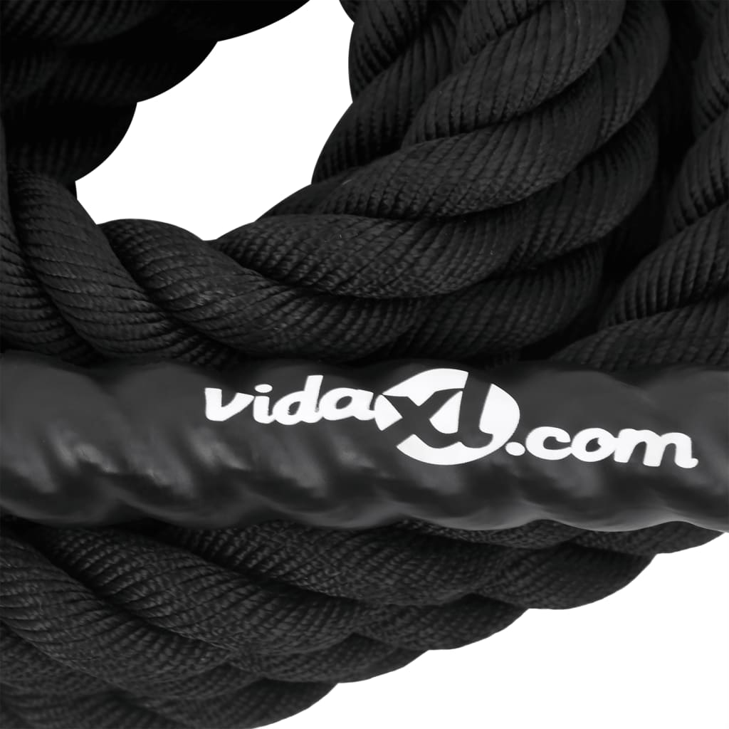 Corda de batalha 6 m 4,5 kg poliéster preto