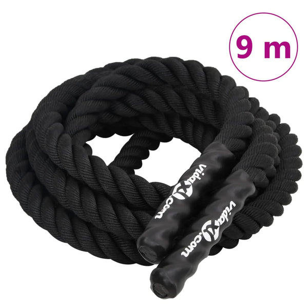 Corda de batalha 9 m 6,8 kg poliéster preto