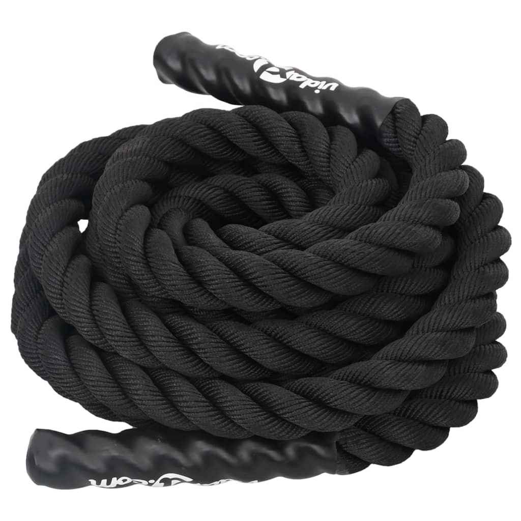 Corda de batalha 9 m 6,8 kg poliéster preto