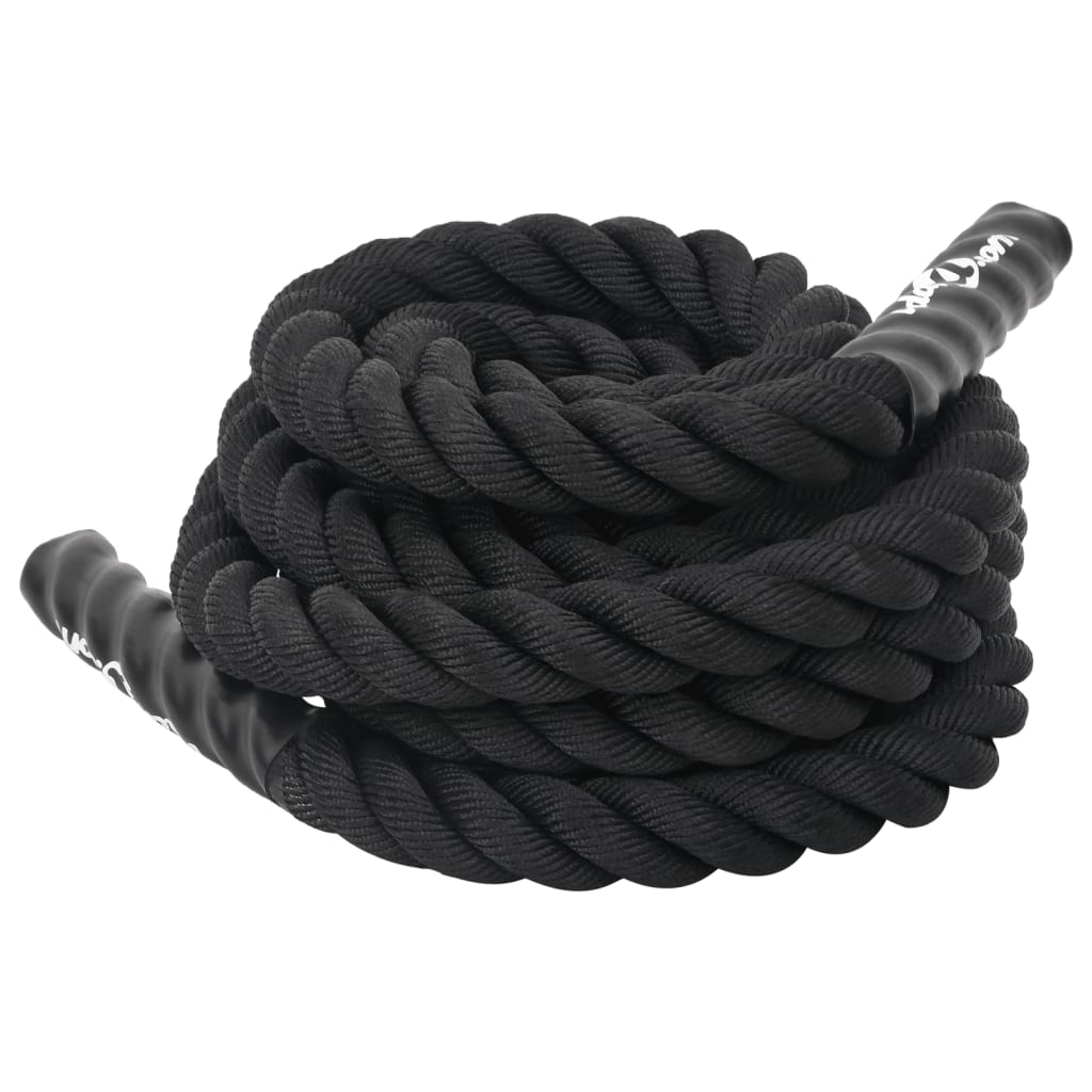 Corda de batalha 9 m 6,8 kg poliéster preto