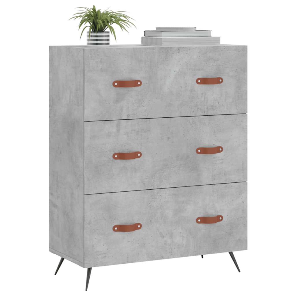 Cómoda 69,5x34x90 cm derivados de madeira cinzento cimento