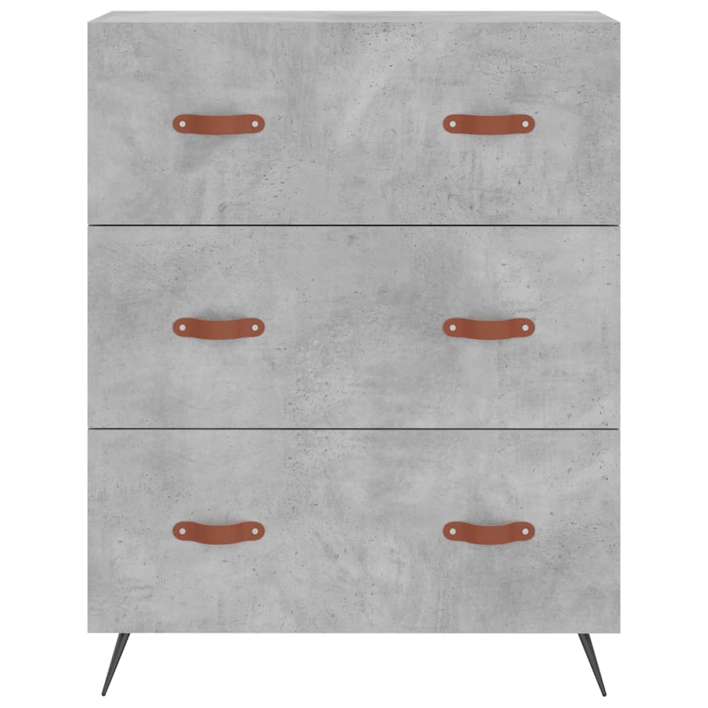 Cómoda 69,5x34x90 cm derivados de madeira cinzento cimento