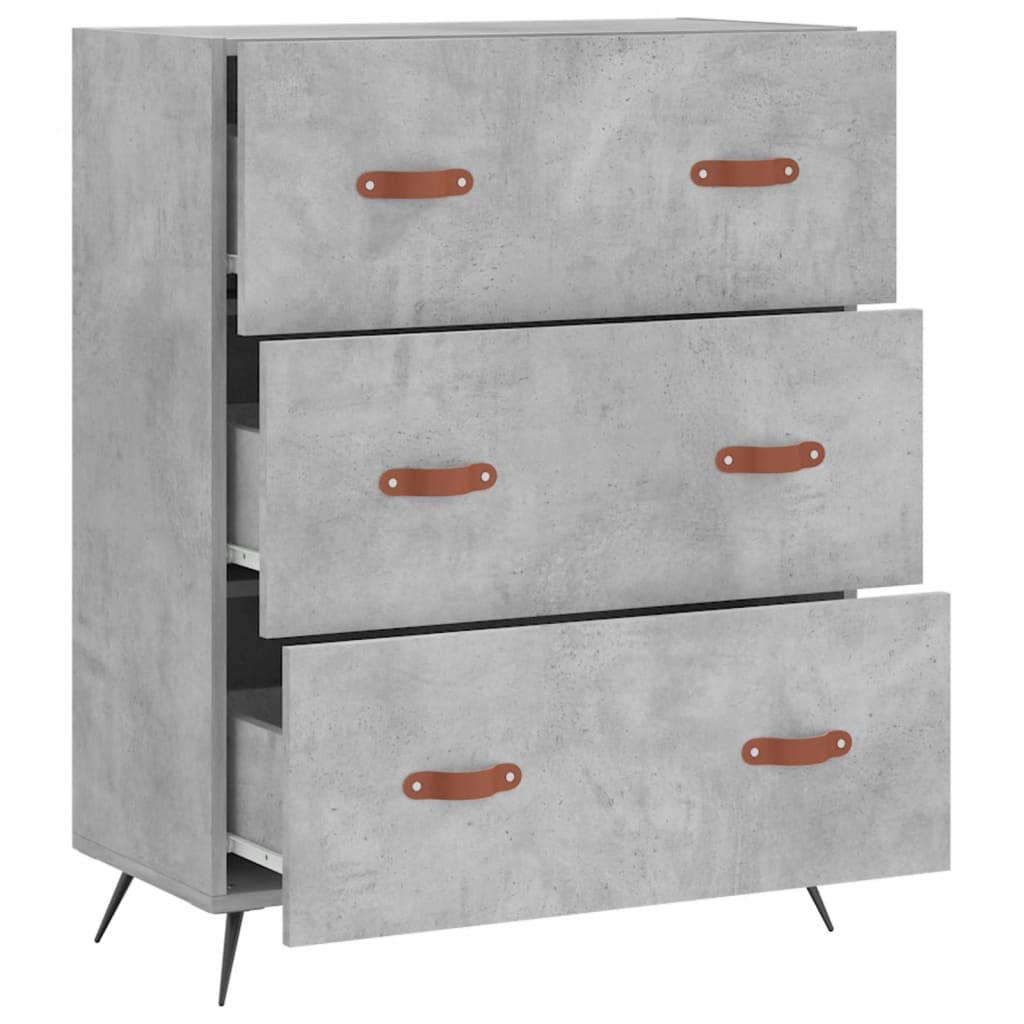 Cómoda 69,5x34x90 cm derivados de madeira cinzento cimento