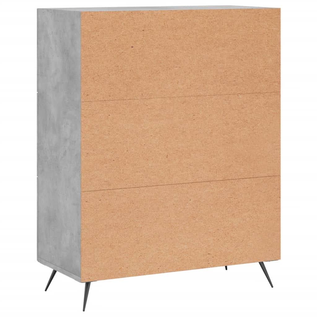 Cómoda 69,5x34x90 cm derivados de madeira cinzento cimento