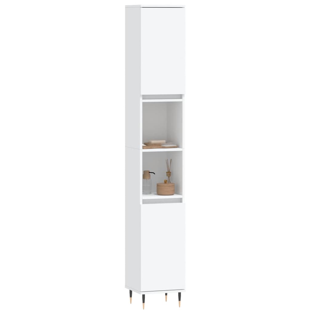 Armário de Casa de Banho - 30x30x190 cm - Derivados de Madeira Branco