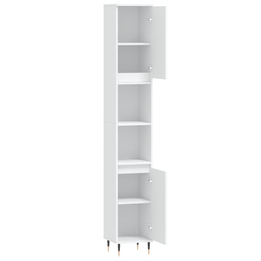 Armário de Casa de Banho - 30x30x190 cm - Derivados de Madeira Branco