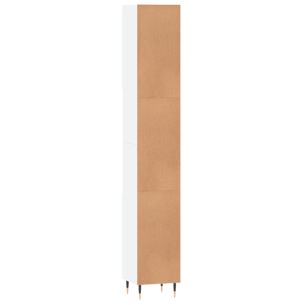 Armário de Casa de Banho - 30x30x190 cm - Derivados de Madeira Branco