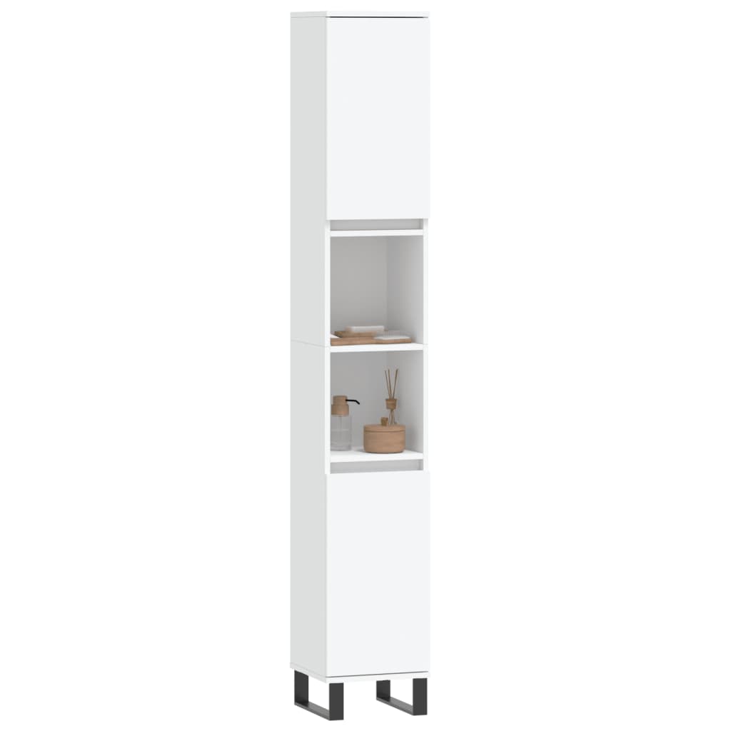 Armário de Casa de Banho - 30x30x190 cm - Derivados de Madeira Branco