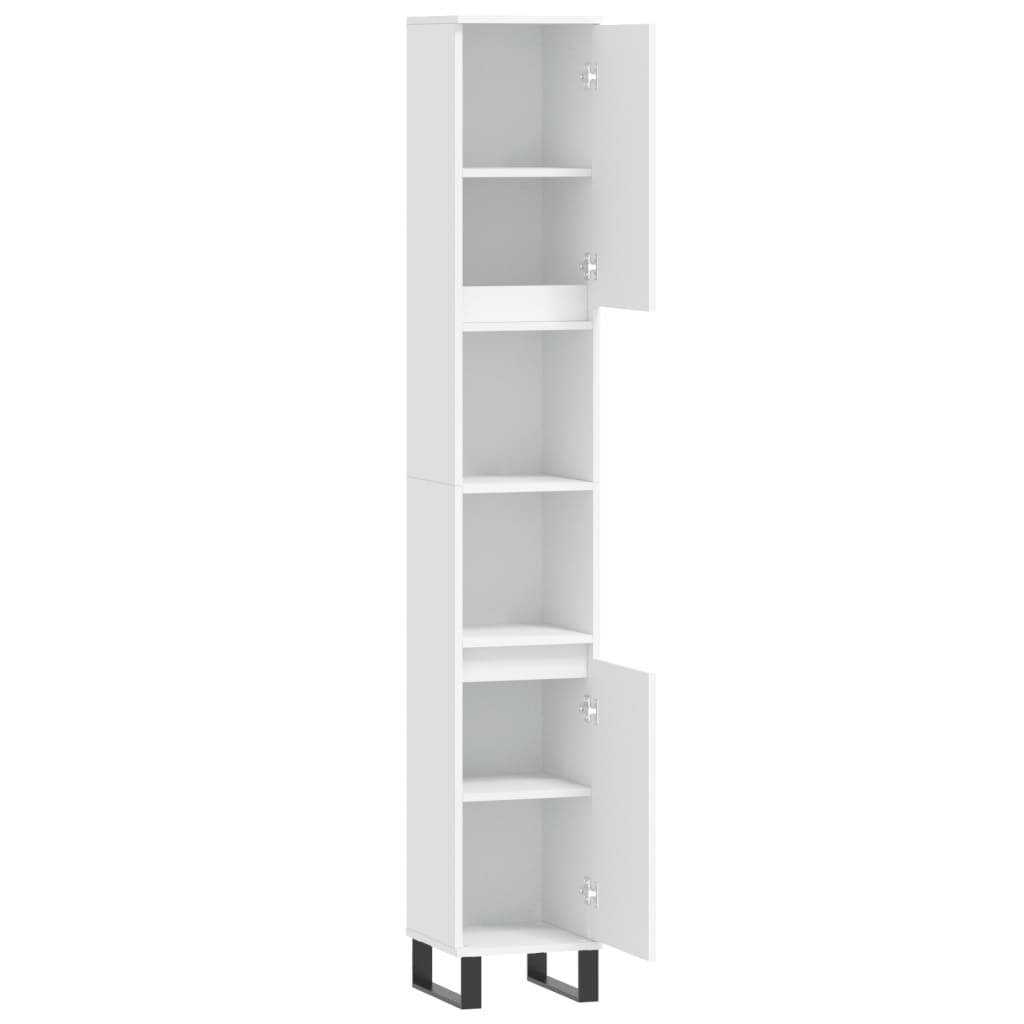 Armário de Casa de Banho - 30x30x190 cm - Derivados de Madeira Branco