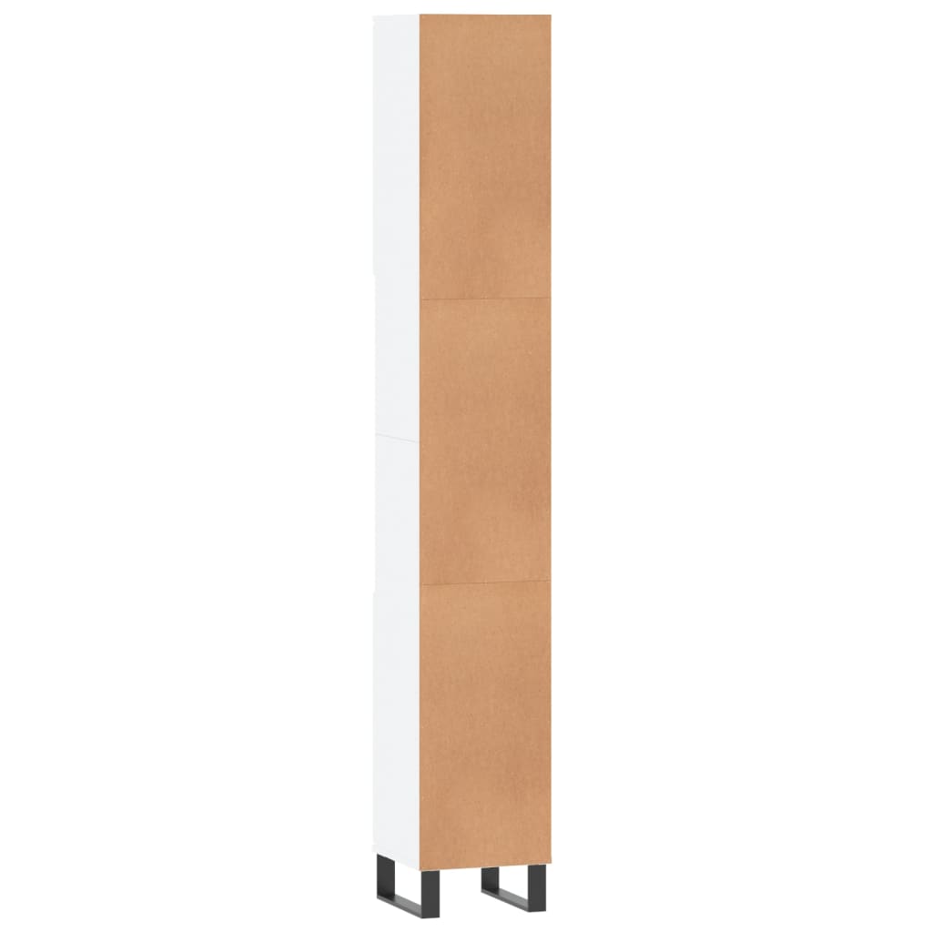 Armário de Casa de Banho - 30x30x190 cm - Derivados de Madeira Branco