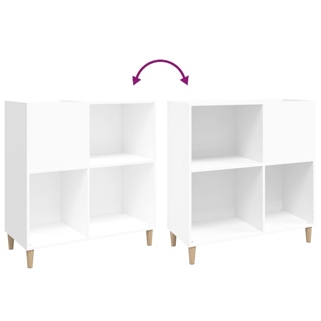 Armário para discos 84,5x38x89 cm derivados de madeira branco