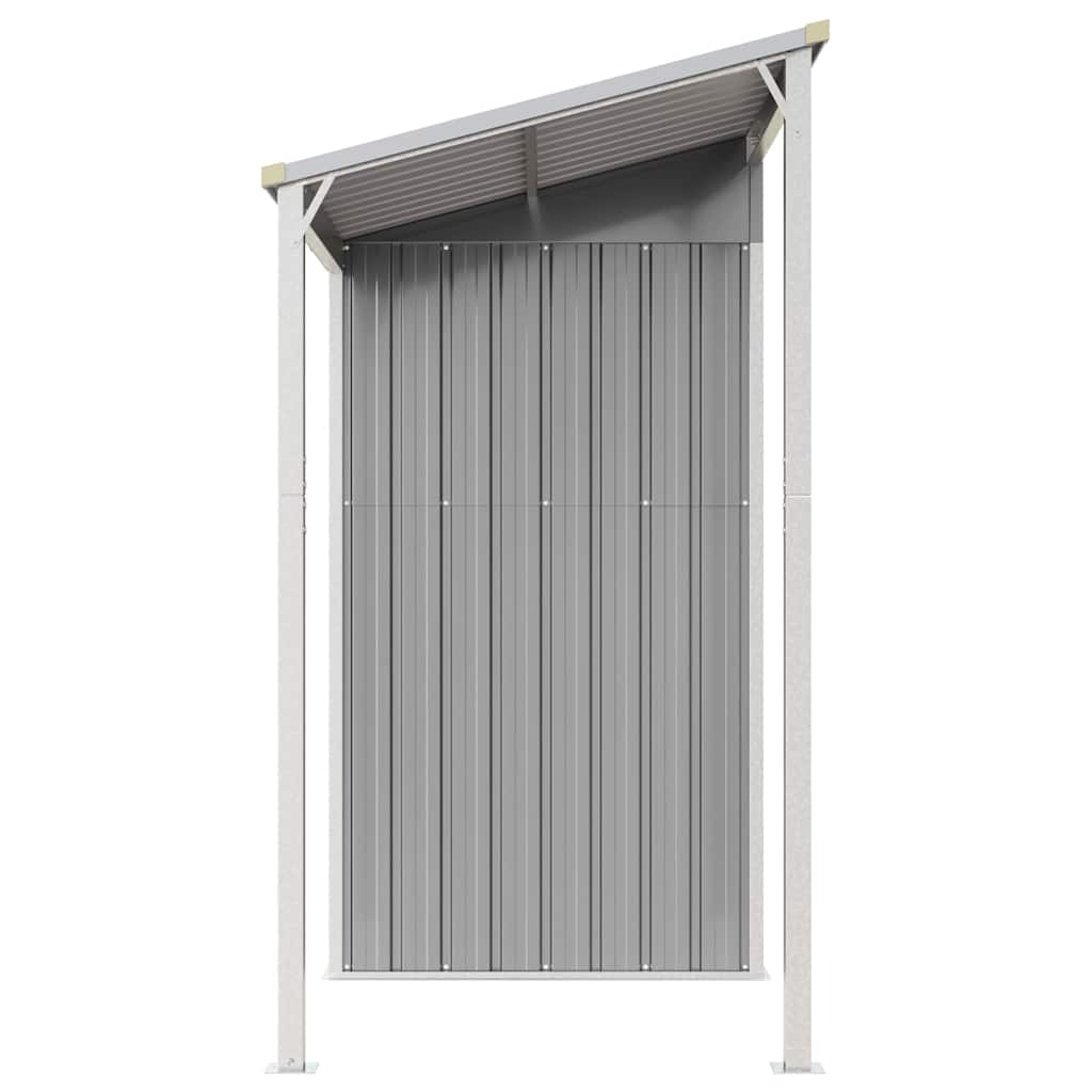 Abrigo de jardim com alpendre 277x107x181 cm aço cinza-claro