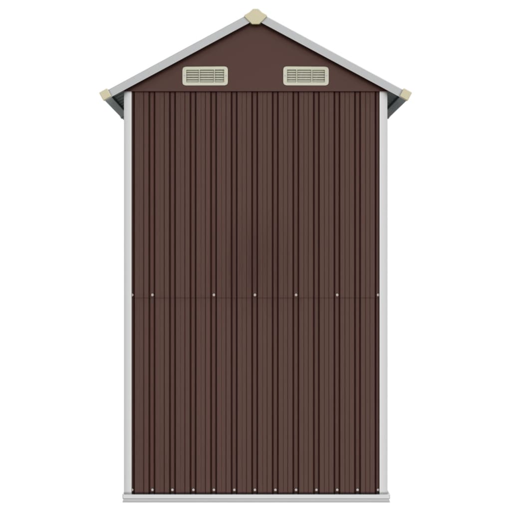Abrigo de jardim 192x152,5x237 cm aço galvanizado castanho